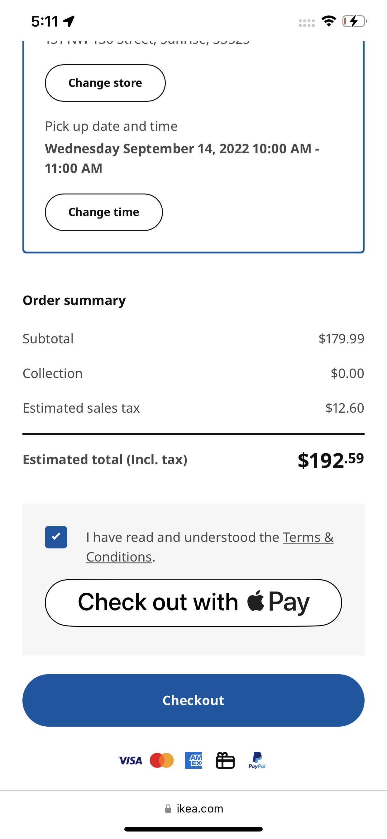 IKEA accepts Apple Pay on its website.