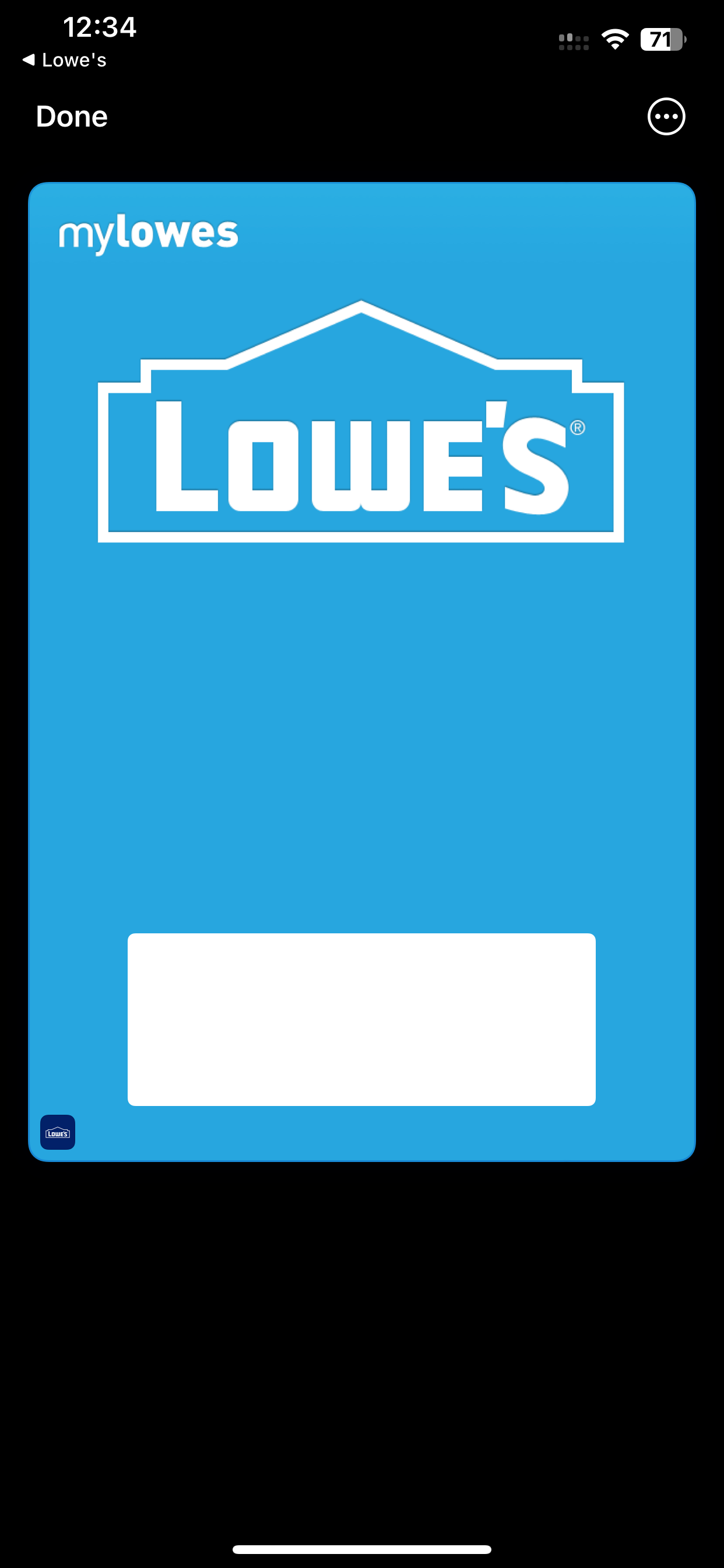 Lowe's supports adding its MyLowe's rewards pass to Apple Wallet.
