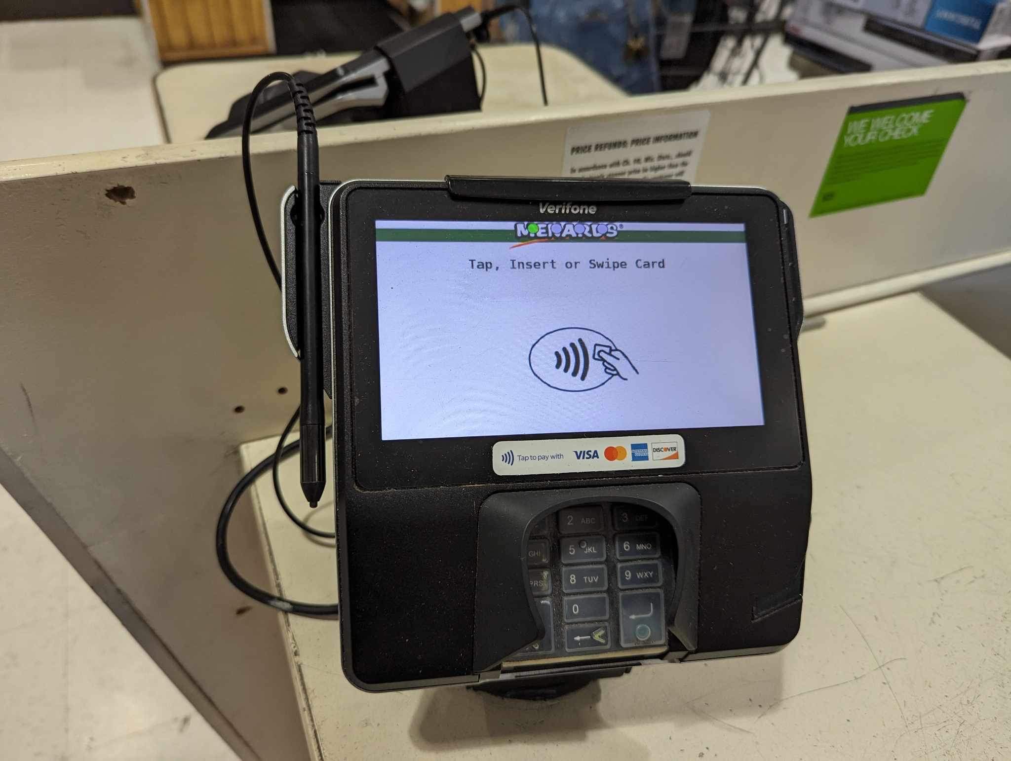 Menards accepts contactless payments in-store.
